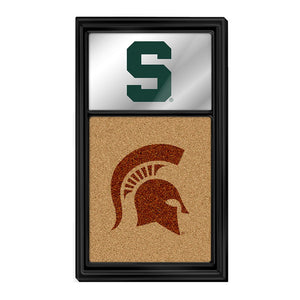 Michigan State Spartans: Dual Logo - Mirrored Cork Note Board - The Fan-Brand