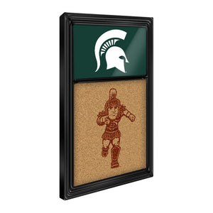 Michigan State Spartans: Dual Logo, Sparty - Cork Note Board - The Fan-Brand