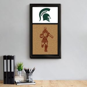 Michigan State Spartans: Dual Logo, Sparty - Cork Note Board - The Fan-Brand