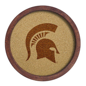 Michigan State Spartans: "Faux" Barrel Framed Cork Board - The Fan-Brand