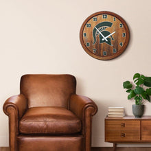 Load image into Gallery viewer, Michigan State Spartans: &quot;Faux&quot; Barrel Top Wall Clock - The Fan-Brand