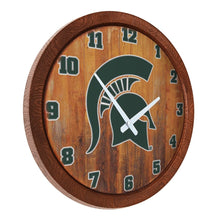 Load image into Gallery viewer, Michigan State Spartans: &quot;Faux&quot; Barrel Top Wall Clock - The Fan-Brand