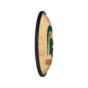 Michigan State Spartans: Hardwood - Oval Slimline Lighted Wall Sign - The Fan-Brand