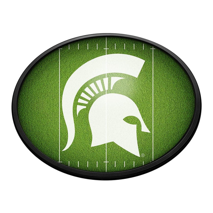 Michigan State Spartans: On the 50 - Oval Slimline Lighted Wall Sign - The Fan-Brand