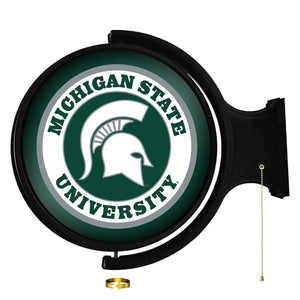 Michigan State Spartans: Original Round Rotating Lighted Wall Sign - The Fan-Brand