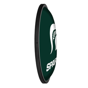 Michigan State Spartans: Oval Slimline Lighted Wall Sign - The Fan-Brand