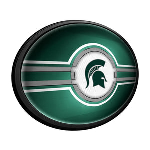 Michigan State Spartans: Oval Slimline Lighted Wall Sign - The Fan-Brand