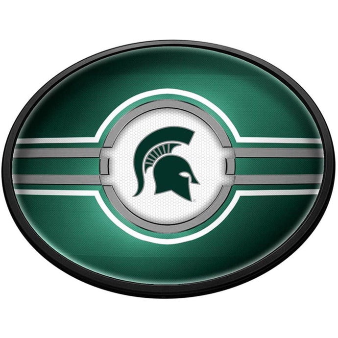 Michigan State Spartans: Oval Slimline Lighted Wall Sign - The Fan-Brand