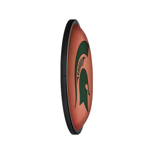 Michigan State Spartans: Pigskin - Oval Slimline Lighted Wall Sign - The Fan-Brand