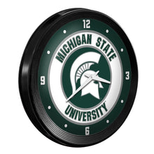 Load image into Gallery viewer, Michigan State Spartans: Ribbed Frame Wall Clock - The Fan-Brand