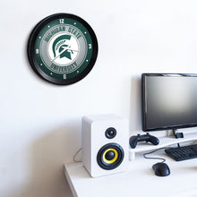 Load image into Gallery viewer, Michigan State Spartans: Ribbed Frame Wall Clock - The Fan-Brand