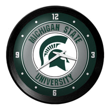 Load image into Gallery viewer, Michigan State Spartans: Ribbed Frame Wall Clock - The Fan-Brand