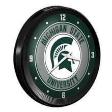 Load image into Gallery viewer, Michigan State Spartans: Ribbed Frame Wall Clock - The Fan-Brand