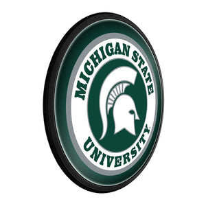 Michigan State Spartans: Round Slimline Lighted Wall Sign - The Fan-Brand