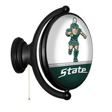 Load image into Gallery viewer, Michigan State Spartans: Sparty - Original Oval Rotating Lighted Wall Sign - The Fan-Brand