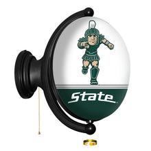 Load image into Gallery viewer, Michigan State Spartans: Sparty - Original Oval Rotating Lighted Wall Sign - The Fan-Brand