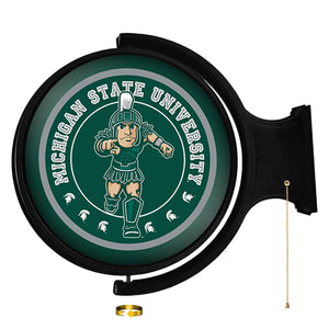 Michigan State Spartans: Sparty - Original Round Rotating Lighted Wall Sign - The Fan-Brand