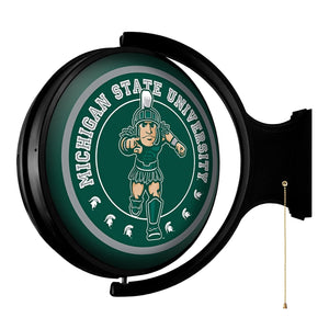 Michigan State Spartans: Sparty - Original Round Rotating Lighted Wall Sign - The Fan-Brand