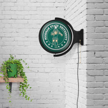 Load image into Gallery viewer, Michigan State Spartans: Sparty - Original Round Rotating Lighted Wall Sign - The Fan-Brand