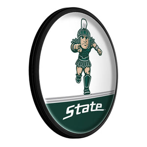 Michigan State Spartans: Sparty - Oval Slimline Lighted Wall Sign - The Fan-Brand