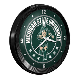 Michigan State Spartans: Sparty - Ribbed Frame Wall Clock - The Fan-Brand