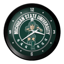 Load image into Gallery viewer, Michigan State Spartans: Sparty - Ribbed Frame Wall Clock - The Fan-Brand