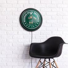 Load image into Gallery viewer, Michigan State Spartans: Sparty - Round Slimline Lighted Wall Sign - The Fan-Brand