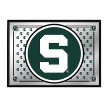 Load image into Gallery viewer, Michigan State Spartans: Team Spirit - Framed Mirrored Wall Sign - The Fan-Brand