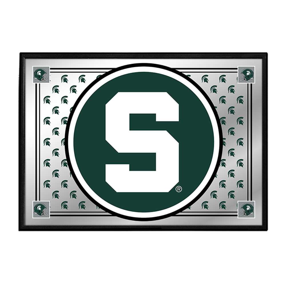 Michigan State Spartans: Team Spirit - Framed Mirrored Wall Sign - The Fan-Brand