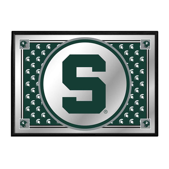 Michigan State Spartans: Team Spirit - Framed Mirrored Wall Sign - The Fan-Brand