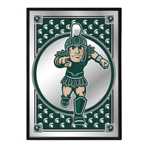 Load image into Gallery viewer, Michigan State Spartans: Team Spirit, Sparty - Framed Mirrored Wall Sign - The Fan-Brand