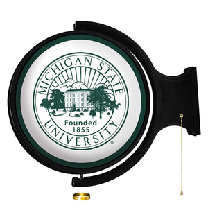 Michigan State Spartans: University Seal - Original Round Rotating Lighted Wall Sign - The Fan-Brand