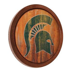 Michigan State Spartans: Weathered "Faux" Barrel Top Sign - The Fan-Brand