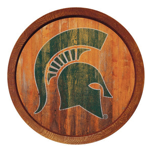 Michigan State Spartans: Weathered "Faux" Barrel Top Sign - The Fan-Brand