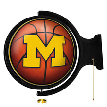 Load image into Gallery viewer, Michigan Wolverines: Basketball - Original Round Rotating Lighted Wall Sign - The Fan-Brand