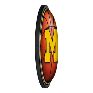 Michigan Wolverines: Basketball - Round Slimline Lighted Wall Sign - The Fan-Brand