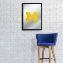 Load image into Gallery viewer, Michigan Wolverines: Block M - Framed Mirrored Wall Sign - The Fan-Brand