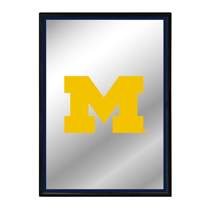Michigan Wolverines: Block M - Framed Mirrored Wall Sign - The Fan-Brand