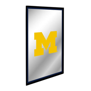 Michigan Wolverines: Block M - Framed Mirrored Wall Sign - The Fan-Brand