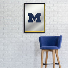 Load image into Gallery viewer, Michigan Wolverines: Block M - Framed Mirrored Wall Sign - The Fan-Brand