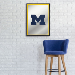 Michigan Wolverines: Block M - Framed Mirrored Wall Sign - The Fan-Brand