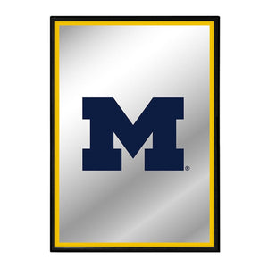 Michigan Wolverines: Block M - Framed Mirrored Wall Sign - The Fan-Brand