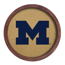 Load image into Gallery viewer, Michigan Wolverines: &quot;Faux&quot; Barrel Framed Cork Board - The Fan-Brand