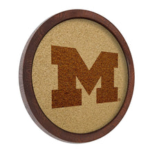 Load image into Gallery viewer, Michigan Wolverines: &quot;Faux&quot; Barrel Framed Cork Board - The Fan-Brand