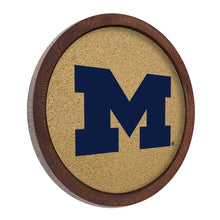 Load image into Gallery viewer, Michigan Wolverines: &quot;Faux&quot; Barrel Framed Cork Board - The Fan-Brand