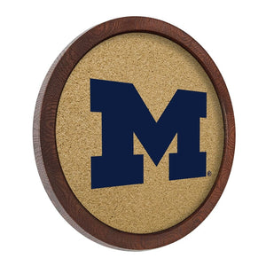 Michigan Wolverines: "Faux" Barrel Framed Cork Board - The Fan-Brand