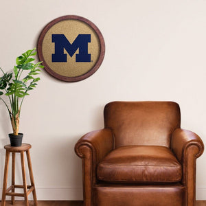 Michigan Wolverines: "Faux" Barrel Framed Cork Board - The Fan-Brand