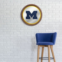 Load image into Gallery viewer, Michigan Wolverines: &quot;Faux&quot; Barrel Top Mirrored Wall Sign - The Fan-Brand