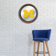 Load image into Gallery viewer, Michigan Wolverines: &quot;Faux&quot; Barrel Top Mirrored Wall Sign - The Fan-Brand