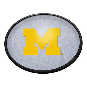 Michigan Wolverines: Ice Rink - Oval Slimline Lighted Wall Sign - The Fan-Brand